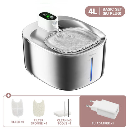 APETDOLA 4L Wireless Cat Water Fountain Auto Sensor Drinking