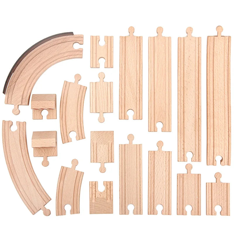 New Kinds Wooden Track Parts Beech Wooden Railway Train