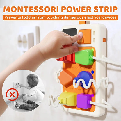 Montessori Sensory Toys Plug Outlet Busy Board Toy with Light Sounds