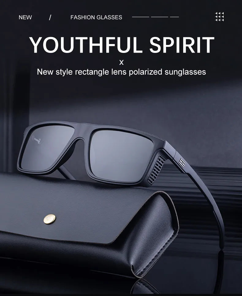 Vintage Polarized Sunglasses Men Fashion Square Eyewear