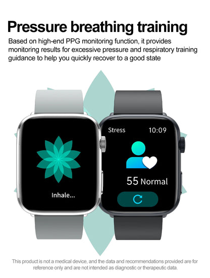 New Women Men AI Smart Diagnosis Watch HRV+PPG Blood Pressure