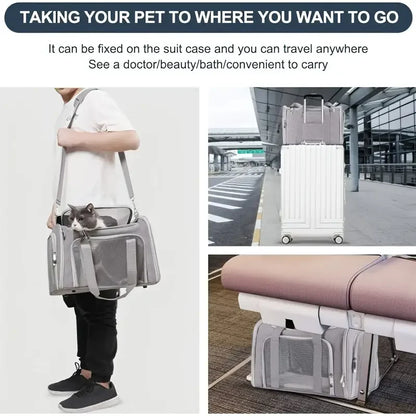Pet Carrier Bag Side Ventilated Backpack Cat Pet Carriers