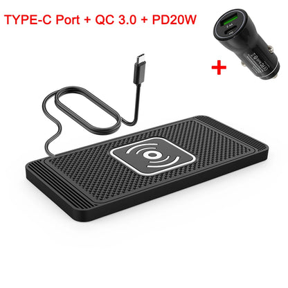 Car Wireless Charger Non-Slip Pad Silicone Fast Charging