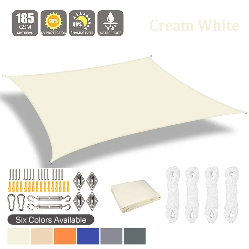 Sun Shade Sail Waterproof Outdoor Square Rectangle Garden
