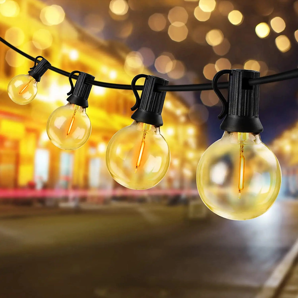 Solar G40 Outdoor String Lights with Remote Controls LED Decor