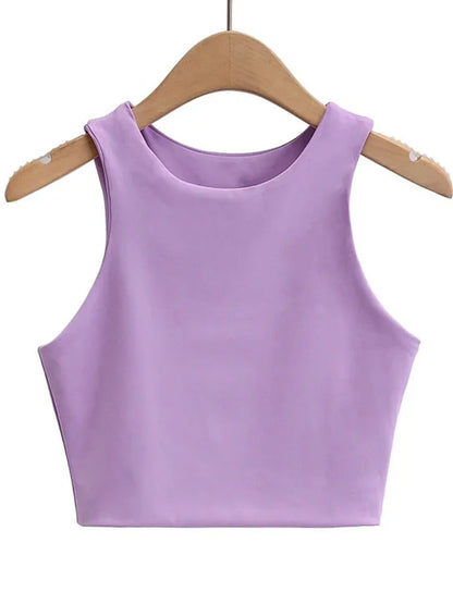 Summer Fashion Women Sexy Slim Tops O-neck Sleeveless