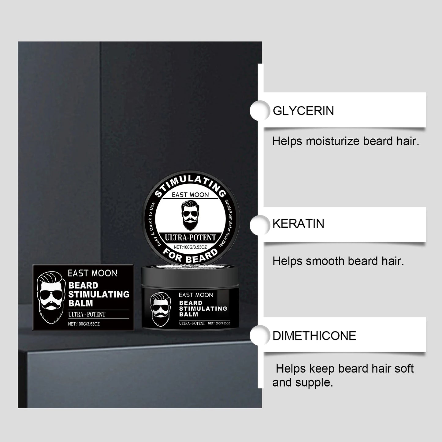 Men's Beard Balm Facial Hair Care Beard Growth Wax