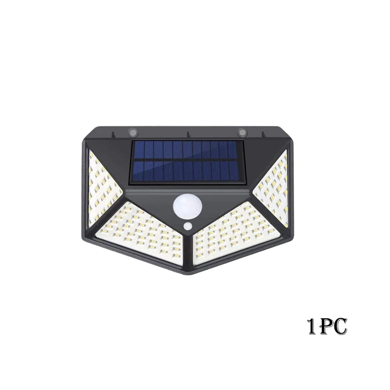 Solar Lights Outdoor 100 LED Wall Lamp Motion Sensor Lights