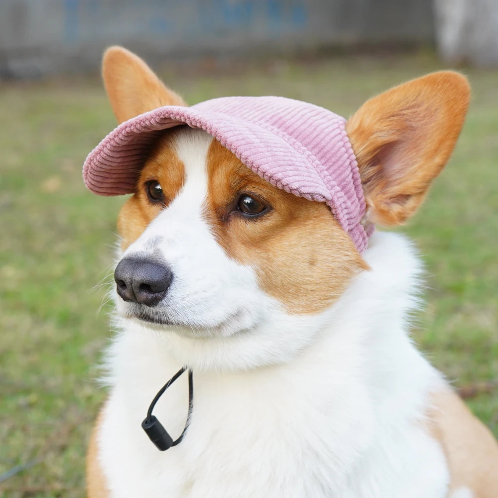 Fashion Big Dog Baseball Cap Durable Corduroy Sun Hat