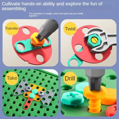 Kids STEM Drill Set Creative Mosaic Puzzle Building Blocks
