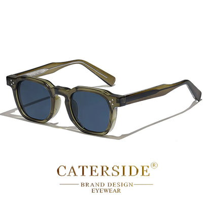 CATERSIDE Retro Punk Men Sunglasses Small Frame Square