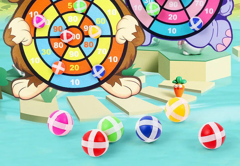 Child Montessori Toys Cartoon Animal Dart Board Sticky Ball