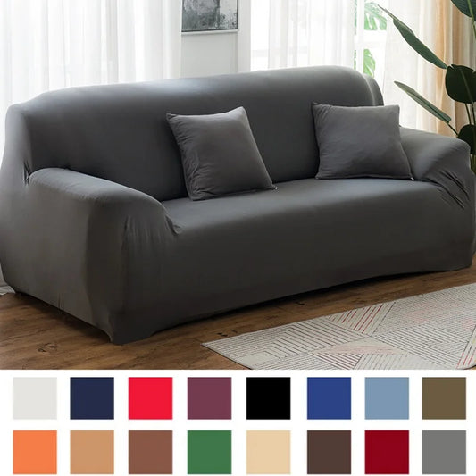 Solid Color Elastic Sofa Covers for Living Room Spandex Sectional Corner Sofa