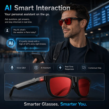 New Touch-Color Change Smart Audio Glasses Men AI Video