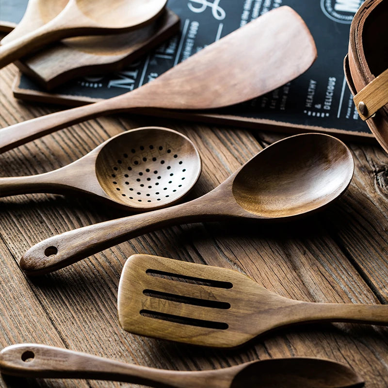 Wooden Spoons For Cooking, Wooden Utensils Set