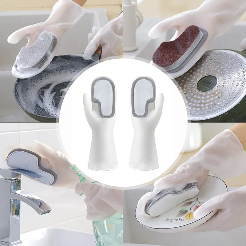 Multi functional magic brush dishwashing gloves