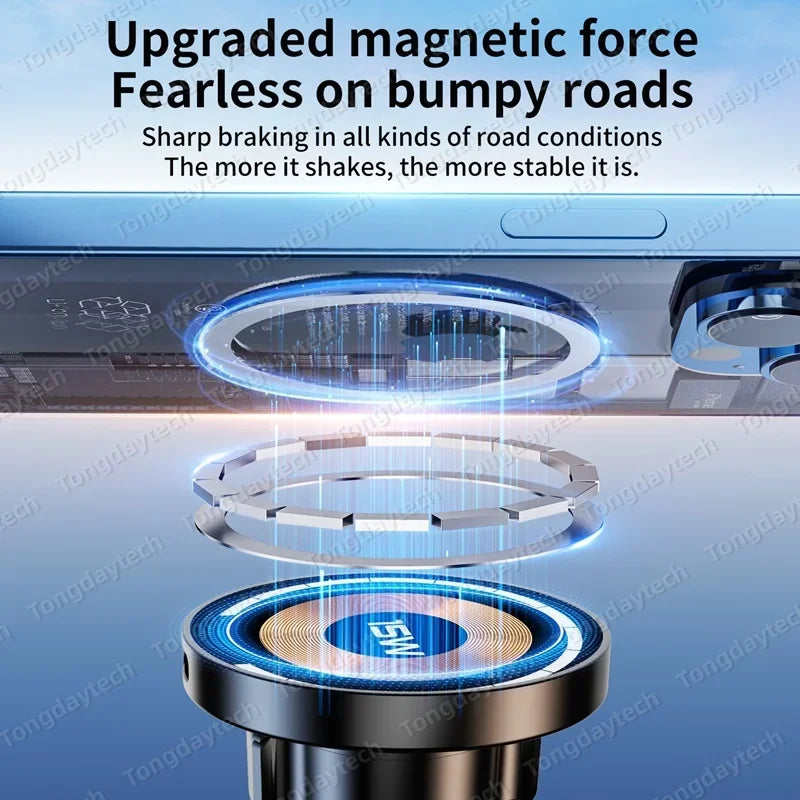 15W Car Magnetic Wireless Charger Holder 360 Rotation