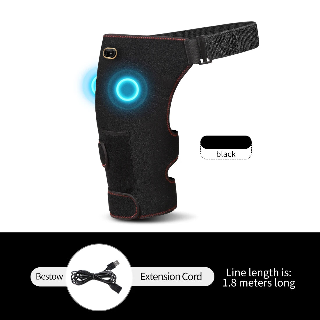 Cordless Heated Hip Support Brace with Massager Relief