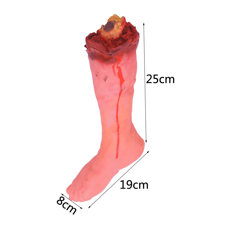 Horror Halloween Party Props Scary Bloody Fake Hand Finger Leg Foot Heart