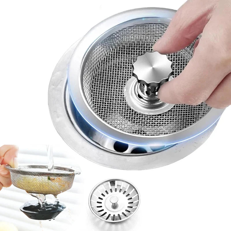 Kitchen Sink Stainless Steel Filter Sewer Mesh Strainers
