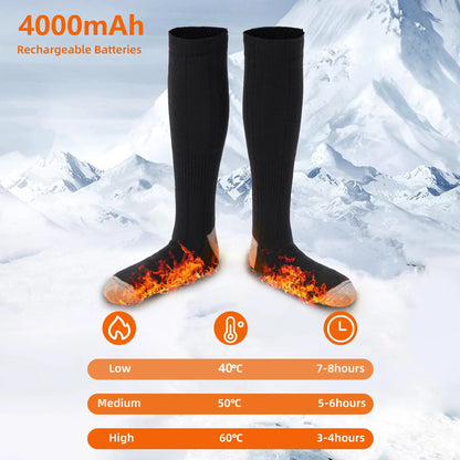 USB Rechargeable Electric Heated Socks 3 Heating Modes