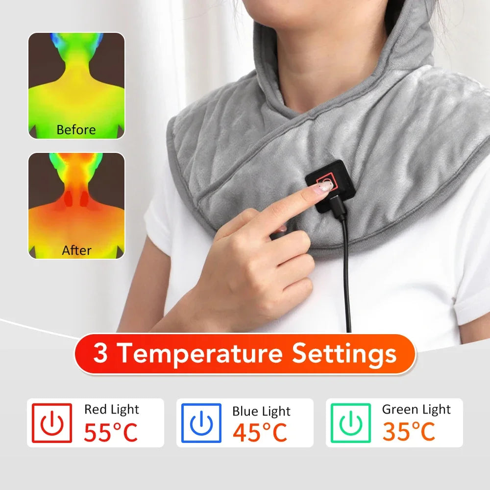 Electric Heating Shoulder Neck Pads Cervical Shawl Massager