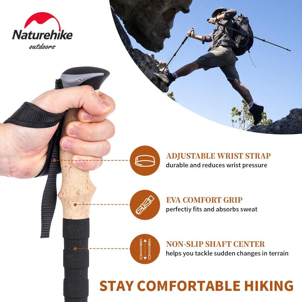 Trekking Poles Carbon Fiber Climbing Stick