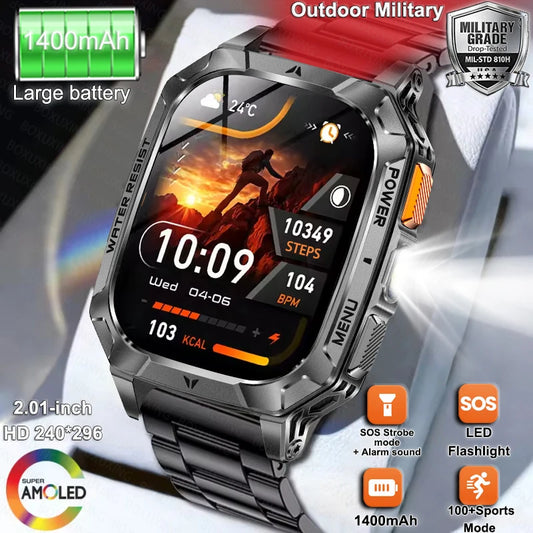 1400mAh Super Battery Durable Adult Smart Watch 2.01 inch