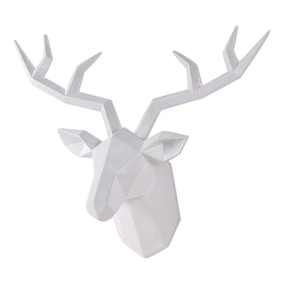 Deer Head Sculpture Animal Statue Figurines Wall Hanging