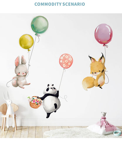 Lovely animal panda rabbit koala and balloon bedroom