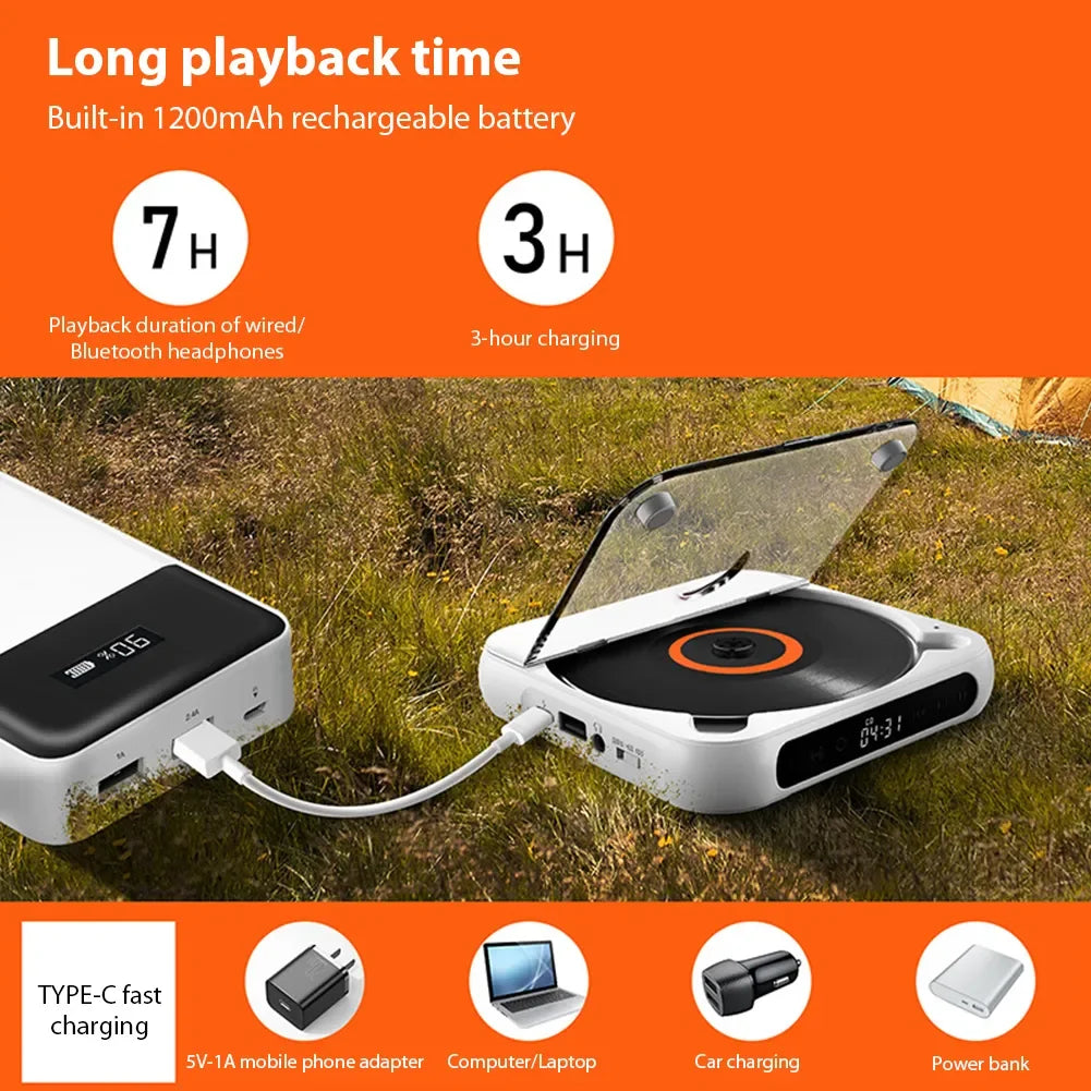 Bluetooth-Compatible CD Player LCD Screen Car CD Player