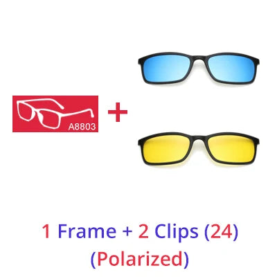 5 In 1 Magnetic Clip On Glasses TR90 Optical Eyeglass