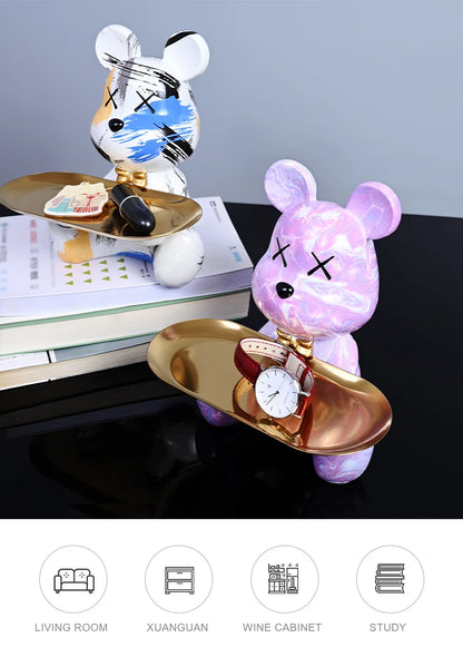 Colorful Bear Statues and Sculptures Butler Figure Ornaments