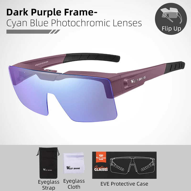 Photochromic Glasses Flip Design Polarized Sunglasses