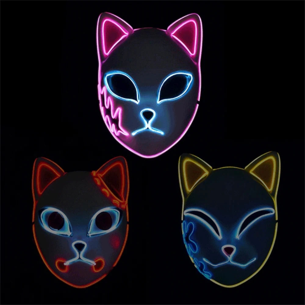 Halloween Neon Mask Cosplay Japanese Anime Neon LED