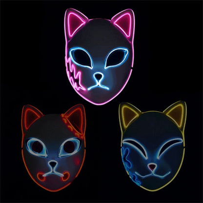 Halloween Neon Mask Cosplay Japanese Anime Neon LED