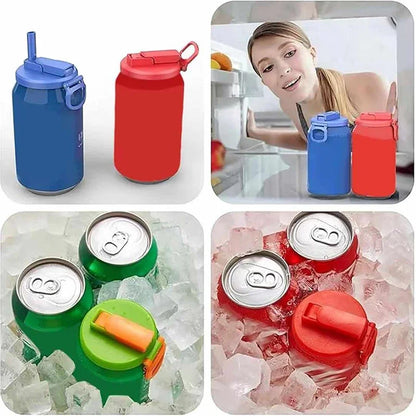 Portable Soda Can Lid Silicone Straw Soda Can Lid Reusable