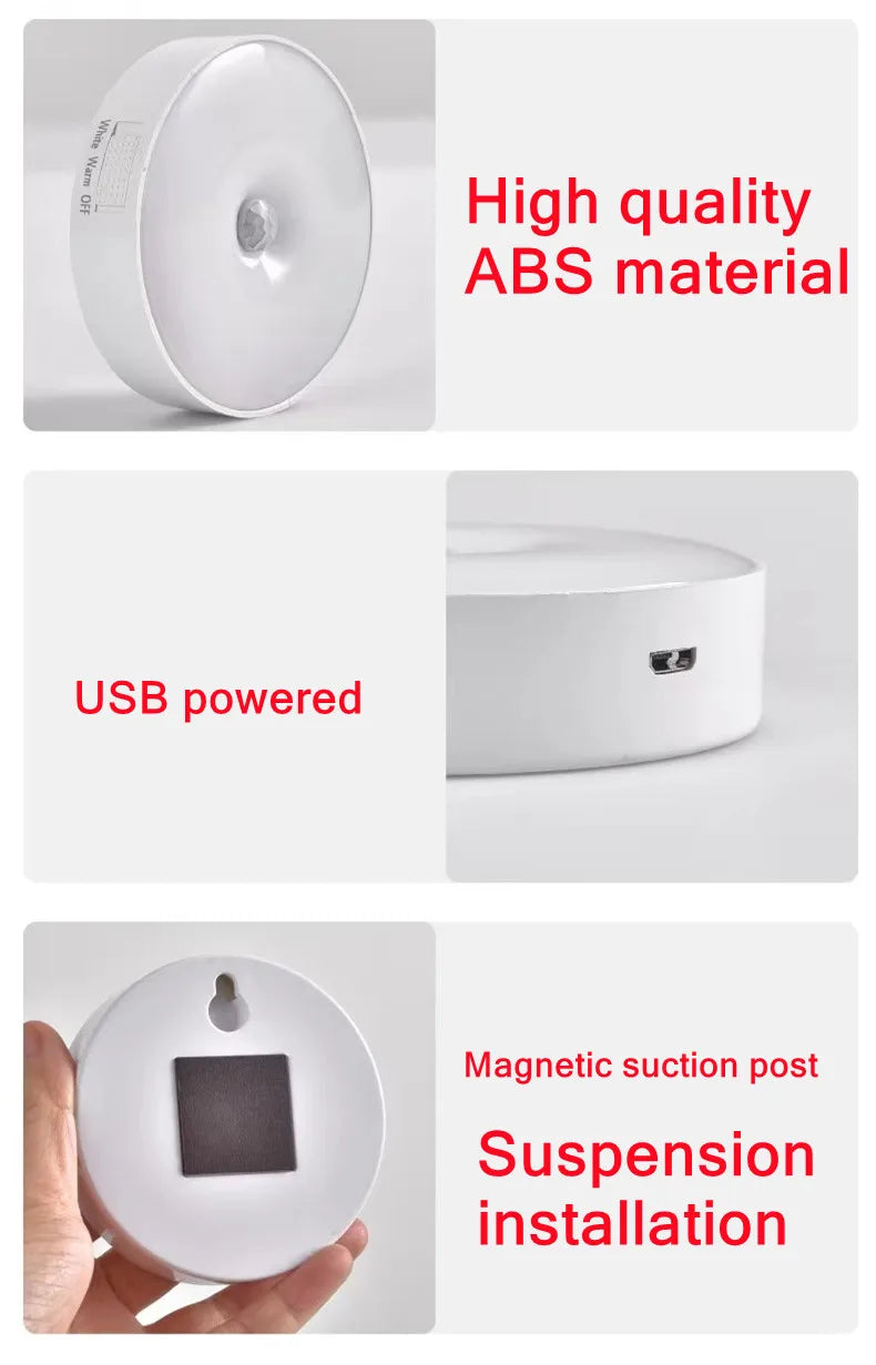 Motion Sensor Light Led USB NightLights Rechargeable Lamp