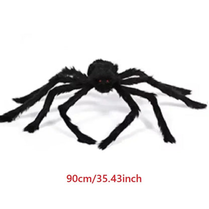 Giant Black Plush Spider Halloween Decoration Props