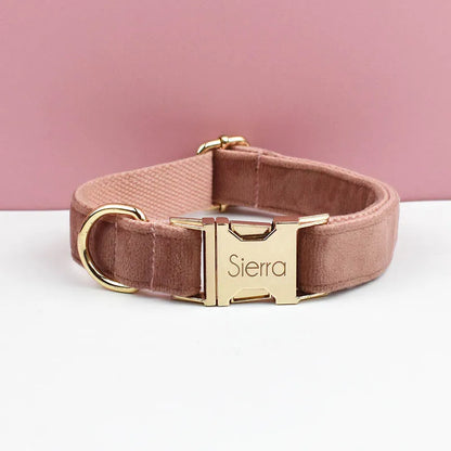 Velvet Collar Free Engrave Dog Collar Leash Dog Collars