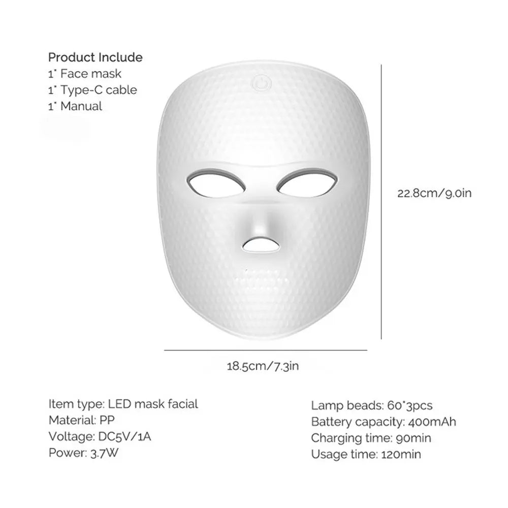 Wireless LED Mask 7 Color LED Face Mask Photon