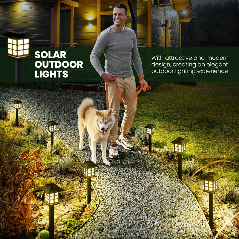 8 Pack Solar Pathway Garden Lights Outdoor Solar Lawn Lamp