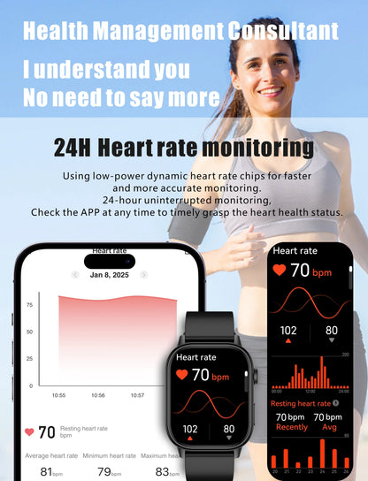 New For Android iOS Outdoor GPS Smart Watch Men 2.01" HD AMOLED