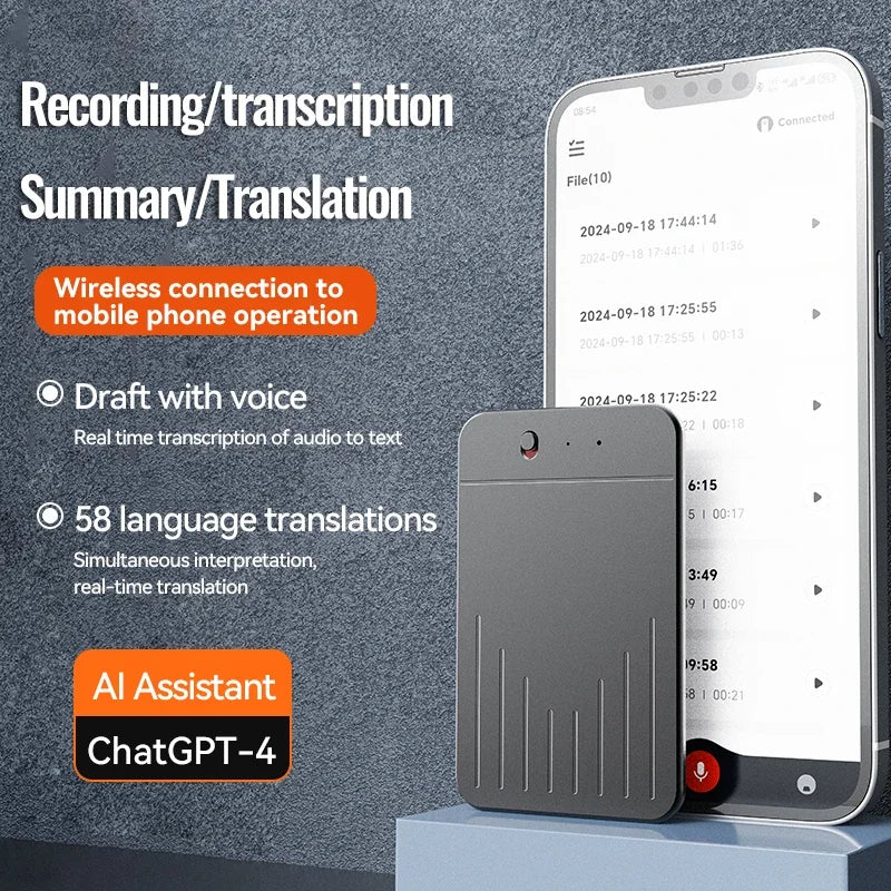 8-128GB AI ChatGPT-4 Intelligent Voice Recorder Audio App