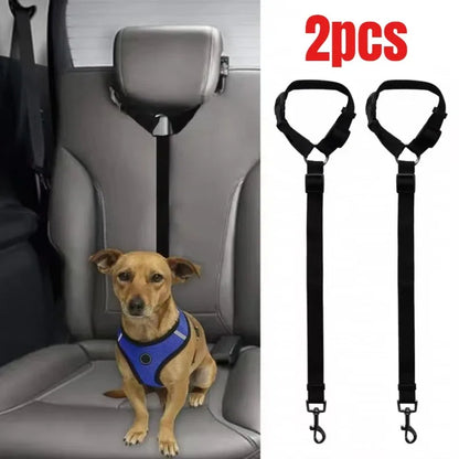 2-in-1 Nylon Pet Car Seat Belt Adjustable Safety Leash