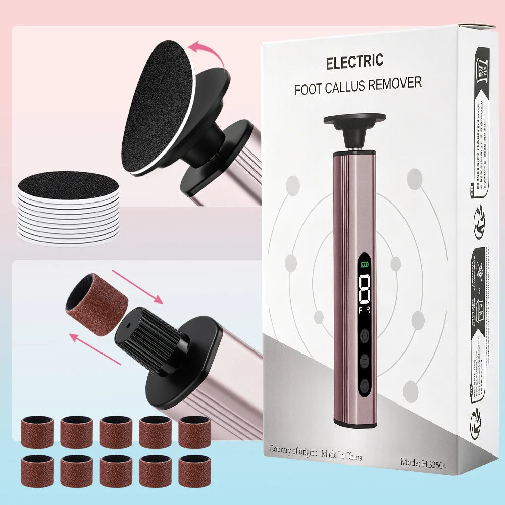 Aluminum Alloy Electric Foot Grinder 9 Speeds Callus