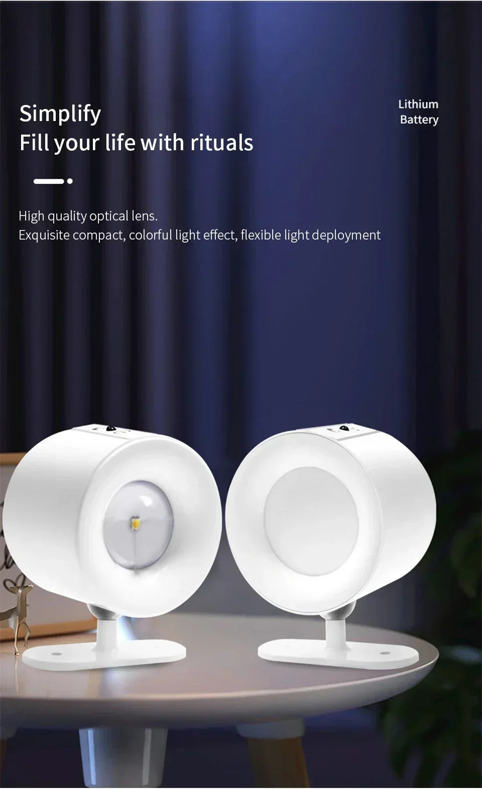 Modern Magnetic LED Wall Lamp Rechargeable 360° Rotation