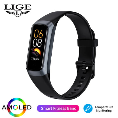LIGE Amoled Smart Watch Smartwatch Band Women Heart Rate