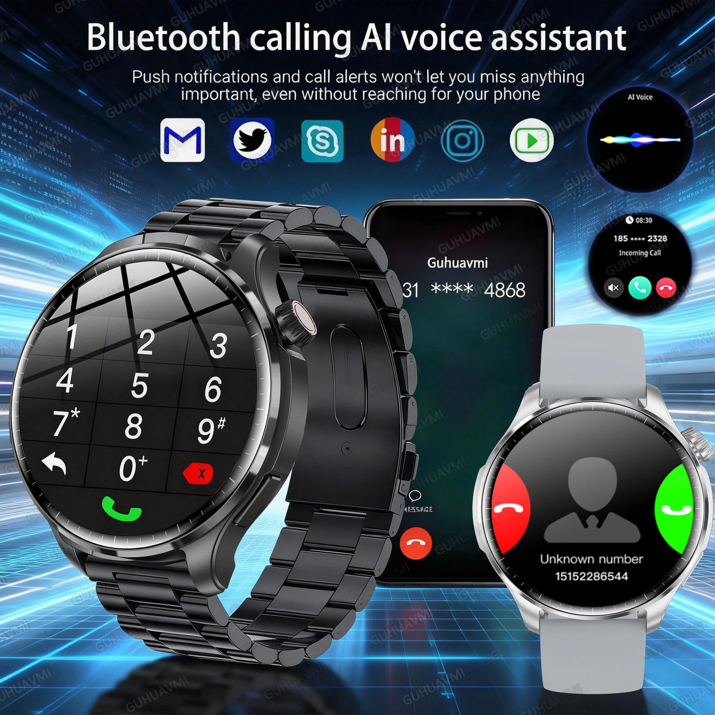 New GPS SmartWatch BluetoothCall IP68 Waterproof Men Women