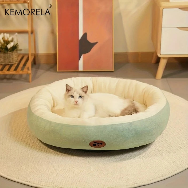 Plush Oval Pet Bed for Thickened machine Washable